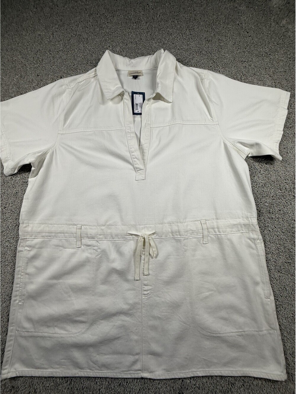 NWT Universal Thread Short Sleeve Drop Waist Drawstring Mini Dress White 3X